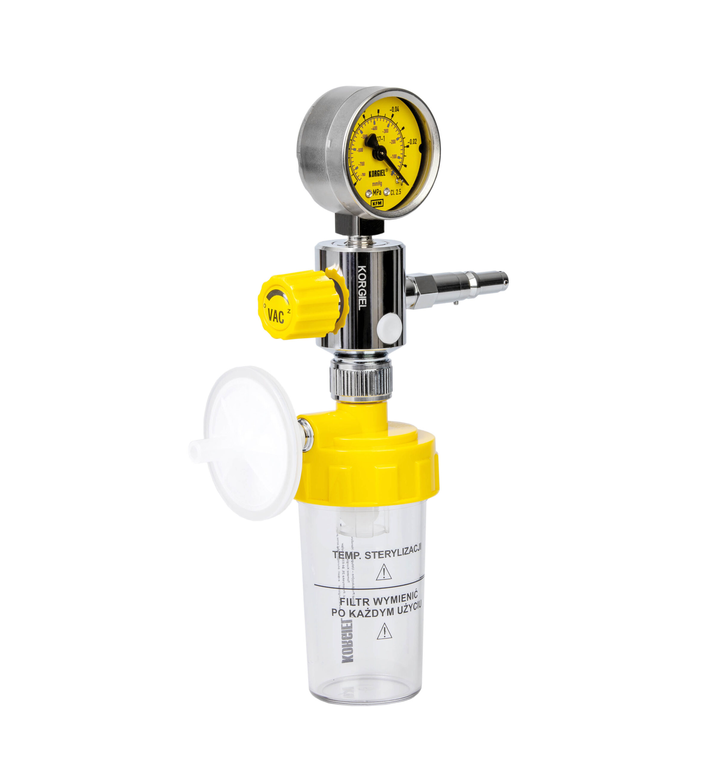 Korgiel - Suction regulator RS /DIN/ with safety container and bacteria filter,  RS /DIN/
